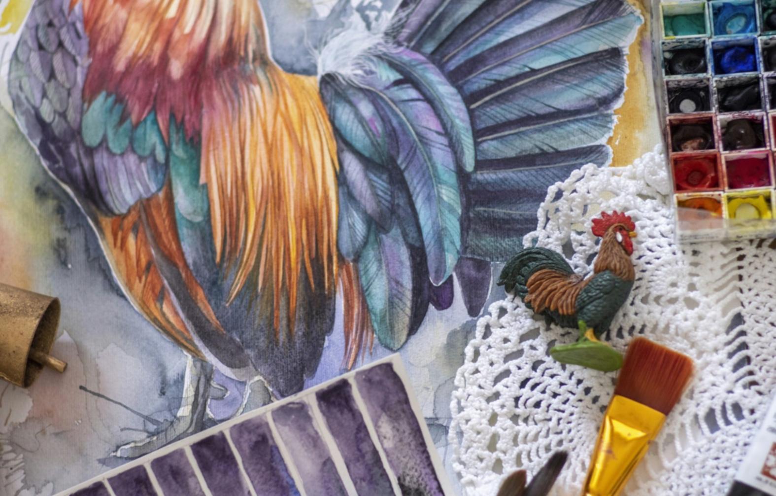 Студент працює над ілюстрацією за допомогою графічного планшета